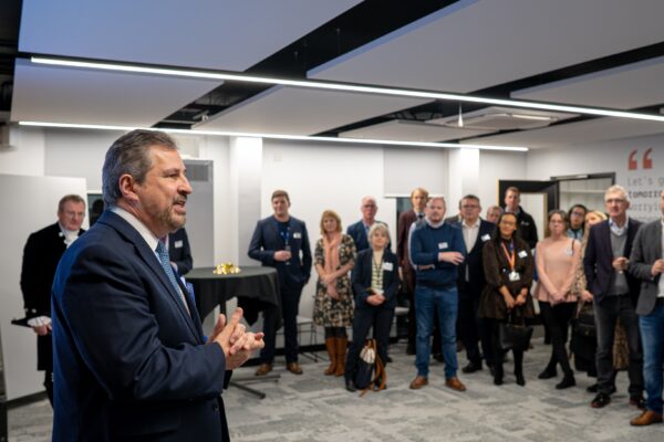 Gary Headland DL of Activate Learning address visitors